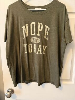 Maurices Olive Green 'Nope Not Today' Graphic Tee